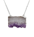 Amethyst Horizontal Slice Necklace