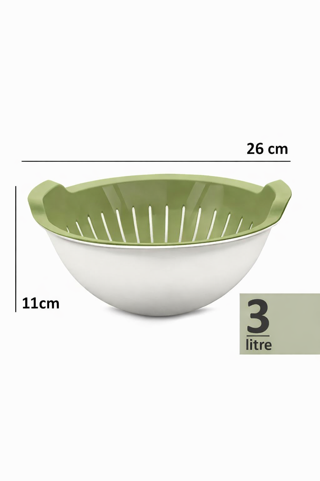 3L Colander Bowl Set Kitchen Starter Set Multi Purpose Strainer Set