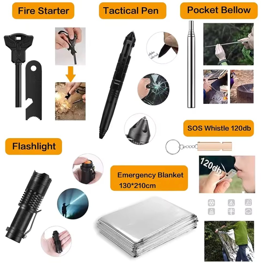 31 Pieces in 1 Bag Survival Gear an